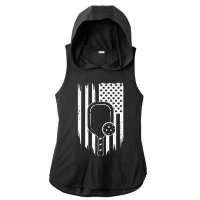 American Flag Pickleball Apparel Pickleball Ladies PosiCharge Tri-Blend Wicking Draft Hoodie Tank