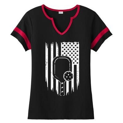 American Flag Pickleball Apparel Pickleball Ladies Halftime Notch Neck Tee