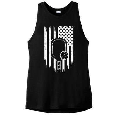 American Flag Pickleball Apparel Pickleball Ladies PosiCharge Tri-Blend Wicking Tank