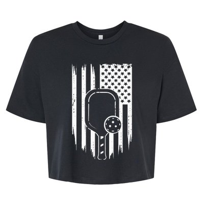 American Flag Pickleball Apparel Pickleball Bella+Canvas Jersey Crop Tee