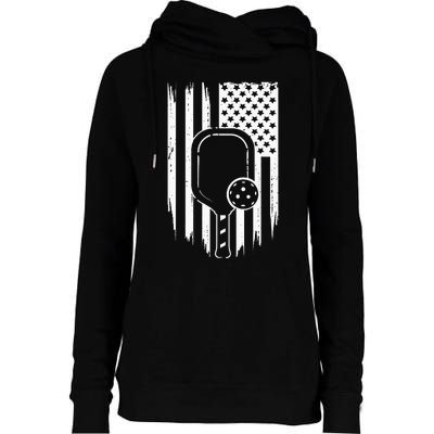 American Flag Pickleball Apparel Pickleball Womens Funnel Neck Pullover Hood