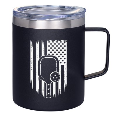 American Flag Pickleball Apparel Pickleball 12oz Stainless Steel Coffee Mug