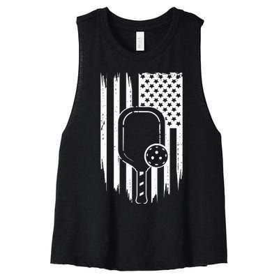 American Flag Pickleball Apparel Pickleball Women's Racerback Cropped Tank