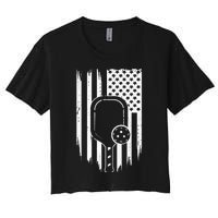 American Flag Pickleball Apparel Pickleball Women's Crop Top Tee