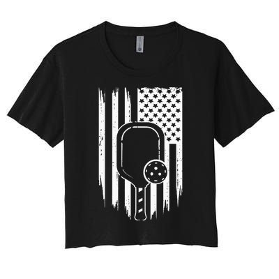 American Flag Pickleball Apparel Pickleball Women's Crop Top Tee