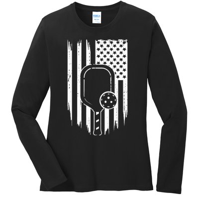 American Flag Pickleball Apparel Pickleball Ladies Long Sleeve Shirt