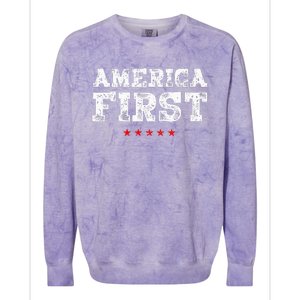 America First Protrump Colorblast Crewneck Sweatshirt