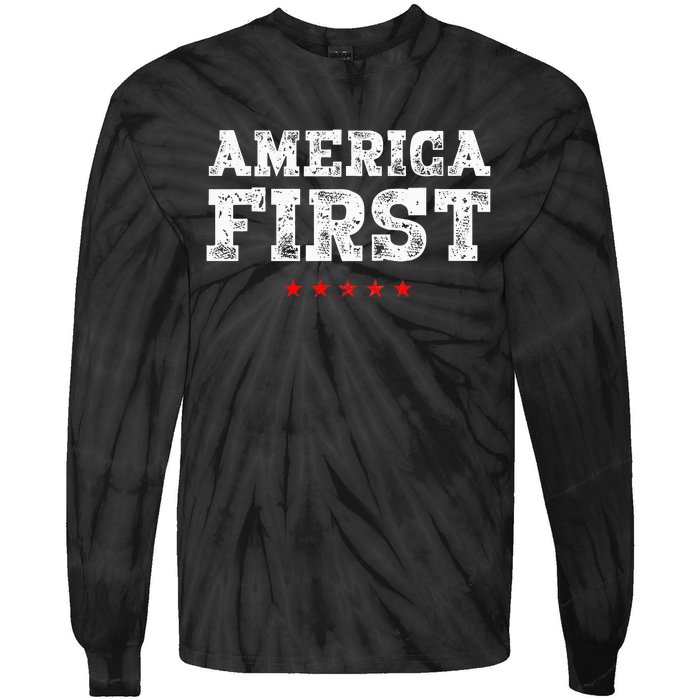 America First Protrump Tie-Dye Long Sleeve Shirt