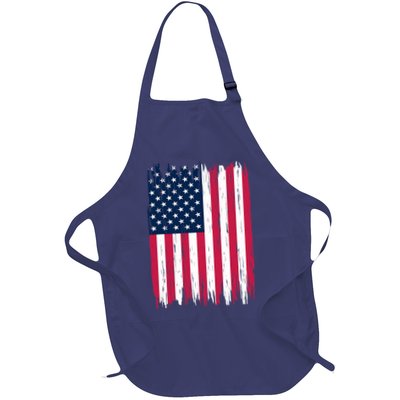 American Flag Patriotic 4th of July Independence Day Full-Length Apron With Pockets
