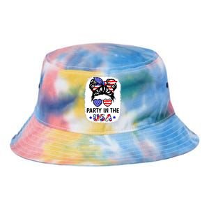 American Flag Party In Usa 4th July Patriotic Teen Girl Tie Dye Newport Bucket Hat