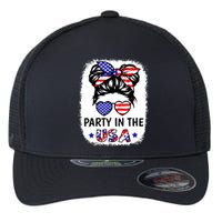 American Flag Party In Usa 4th July Patriotic Teen Girl Flexfit Unipanel Trucker Cap