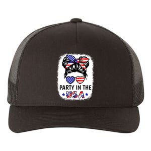 American Flag Party In Usa 4th July Patriotic Teen Girl Yupoong Adult 5-Panel Trucker Hat