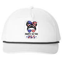 American Flag Party In Usa 4th July Patriotic Teen Girl Snapback Five-Panel Rope Hat