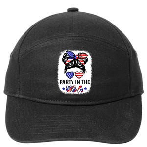 American Flag Party In Usa 4th July Patriotic Teen Girl 7-Panel Snapback Hat