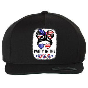 American Flag Party In Usa 4th July Patriotic Teen Girl Wool Snapback Cap