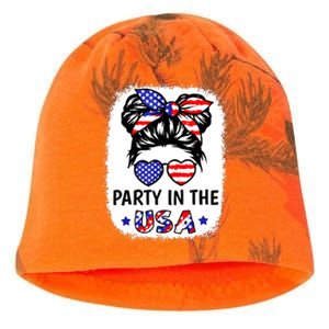 American Flag Party In Usa 4th July Patriotic Teen Girl Kati - Camo Knit Beanie