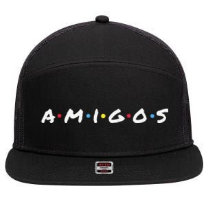 Amigos Fun Pop Culture Friends Humor Cute and Trendy TV 7 Panel Mesh Trucker Snapback Hat