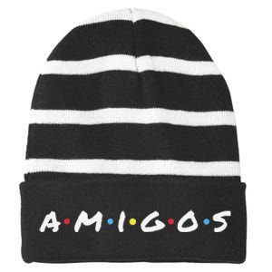 Amigos Fun Pop Culture Friends Humor Cute and Trendy TV Striped Beanie with Solid Band