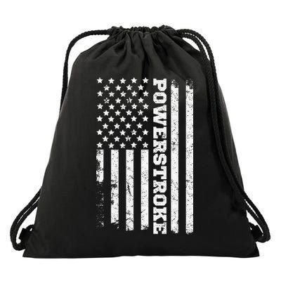 American Flag Powerstroke Drawstring Bag