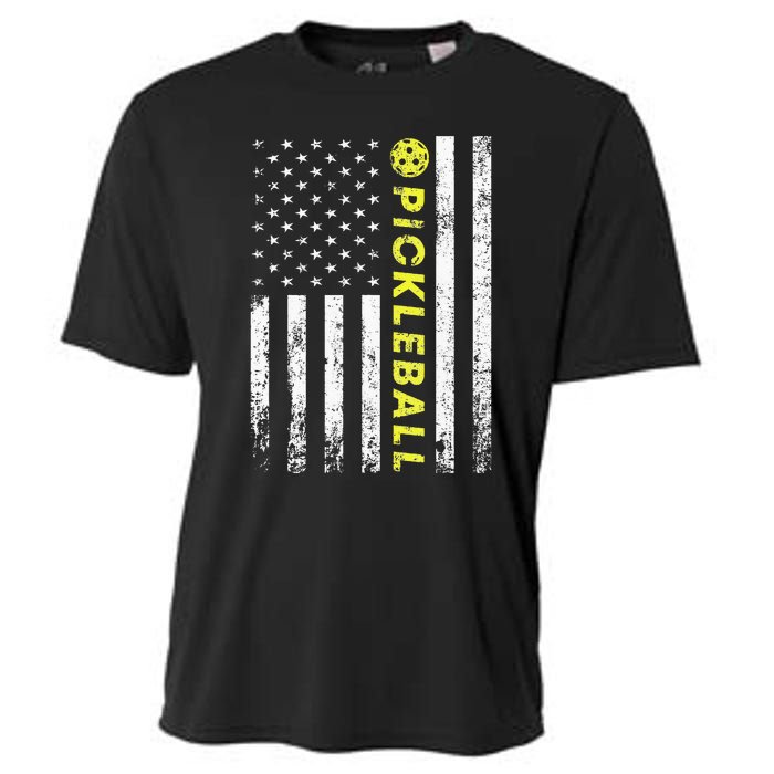 American Flag Pickleball For Pickleball Lovers Cooling Performance Crew T-Shirt