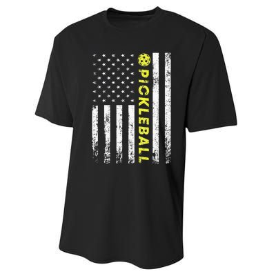 American Flag Pickleball For Pickleball Lovers Performance Sprint T-Shirt