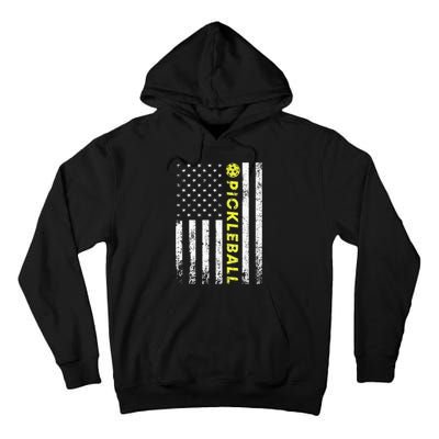 American Flag Pickleball For Pickleball Lovers Tall Hoodie