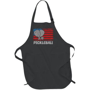 American Flag Pickleball Players Pickleball Paddles Full-Length Apron With Pockets