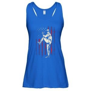 American Flag Pitcher Baseball Apparel Baseball Ladies Essential Flowy Tank