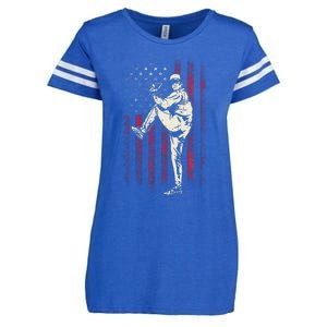 American Flag Pitcher Baseball Apparel Baseball Enza Ladies Jersey Football T-Shirt