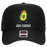 AvoCardio Funny Pun Workout Running Avocado High Crown Mesh Back Trucker Hat