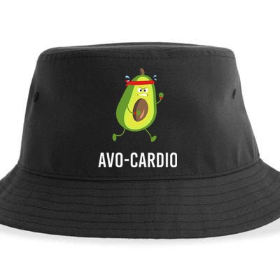 AvoCardio Funny Pun Workout Running Avocado Sustainable Bucket Hat