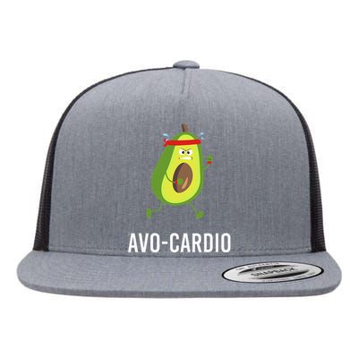 AvoCardio Funny Pun Workout Running Avocado Flat Bill Trucker Hat