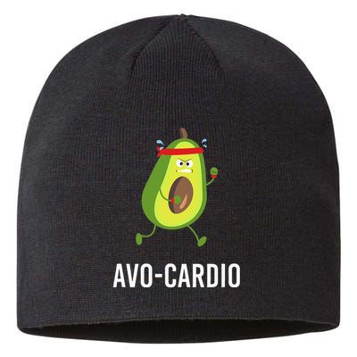 AvoCardio Funny Pun Workout Running Avocado Sustainable Beanie