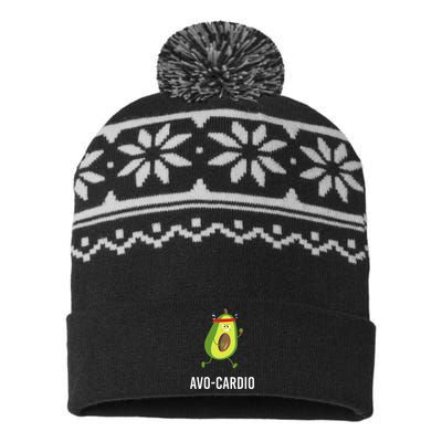 AvoCardio Funny Pun Workout Running Avocado USA-Made Snowflake Beanie