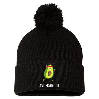 AvoCardio Funny Pun Workout Running Avocado Pom Pom 12in Knit Beanie