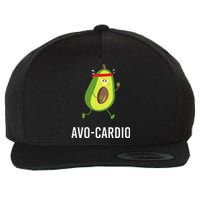 AvoCardio Funny Pun Workout Running Avocado Wool Snapback Cap