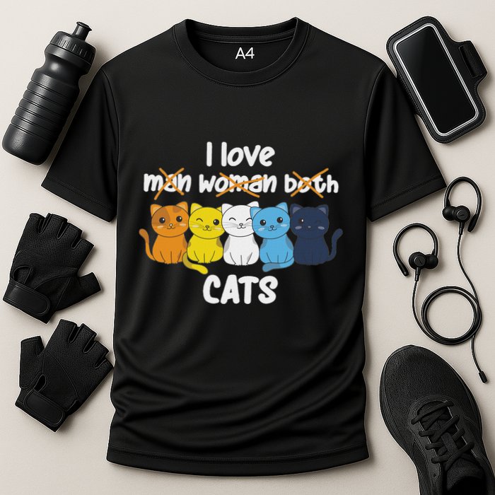 Aroace Flag Pride Lgbtq Cats Cute Aroace Cat Cooling Performance Crew T-Shirt