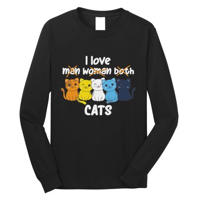 Aroace Flag Pride Lgbtq Cats Cute Aroace Cat Long Sleeve Shirt
