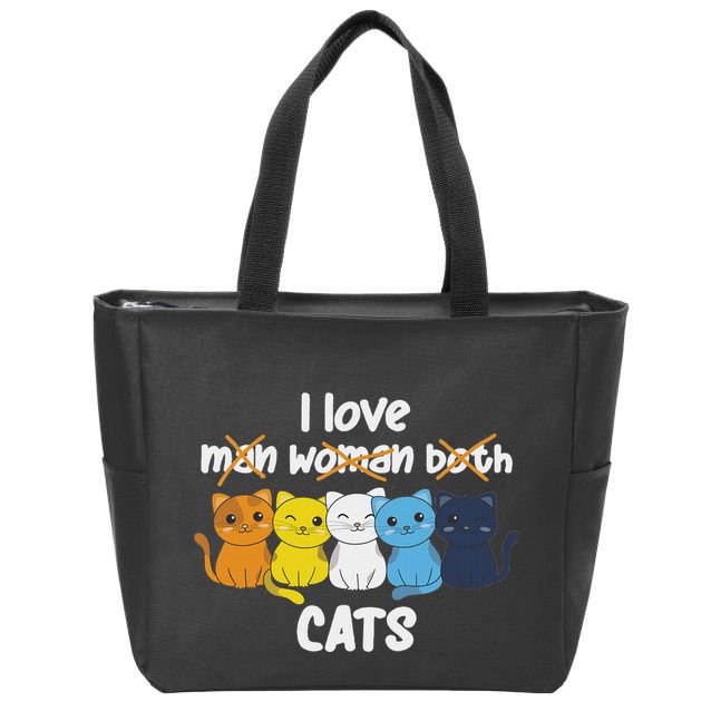 Aroace Flag Pride Lgbtq Cats Cute Aroace Cat Zip Tote Bag