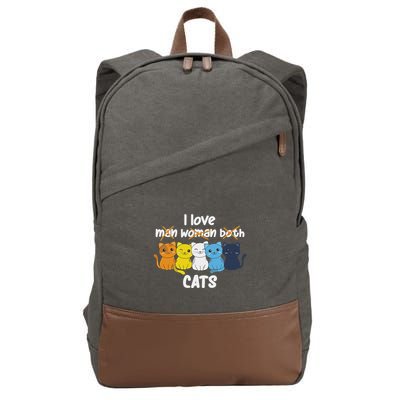 Aroace Flag Pride Lgbtq Cats Cute Aroace Cat Cotton Canvas Backpack