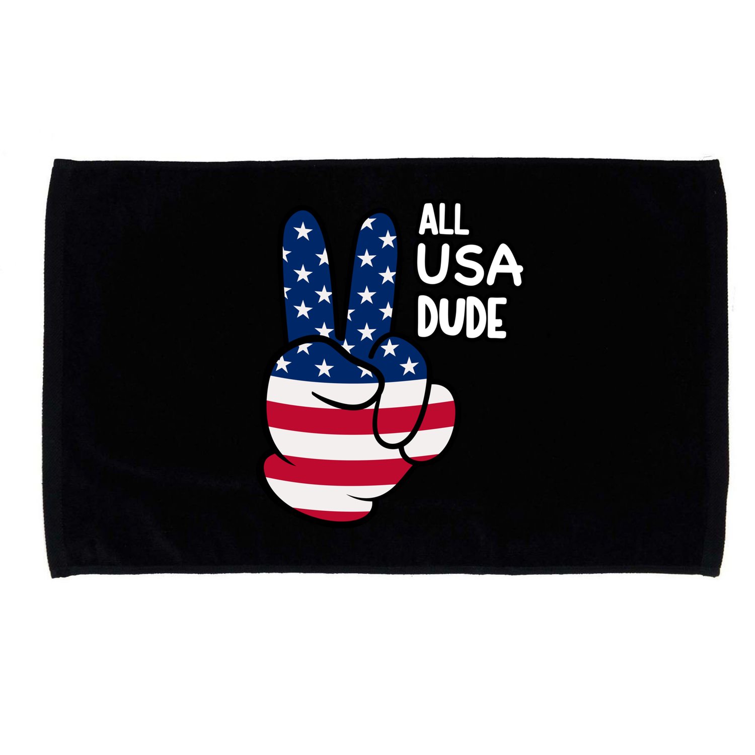 American Flag Peace Sign Hand Gift 4th Of July All Usa Dude Great Gift Microfiber Hand Towel