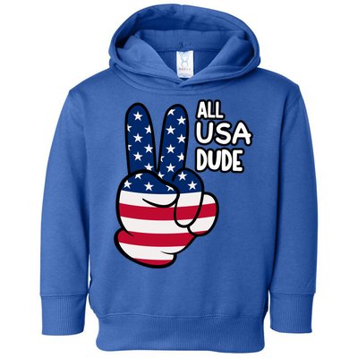 American Flag Peace Sign Hand Gift 4th Of July All Usa Dude Great Gift Toddler Hoodie
