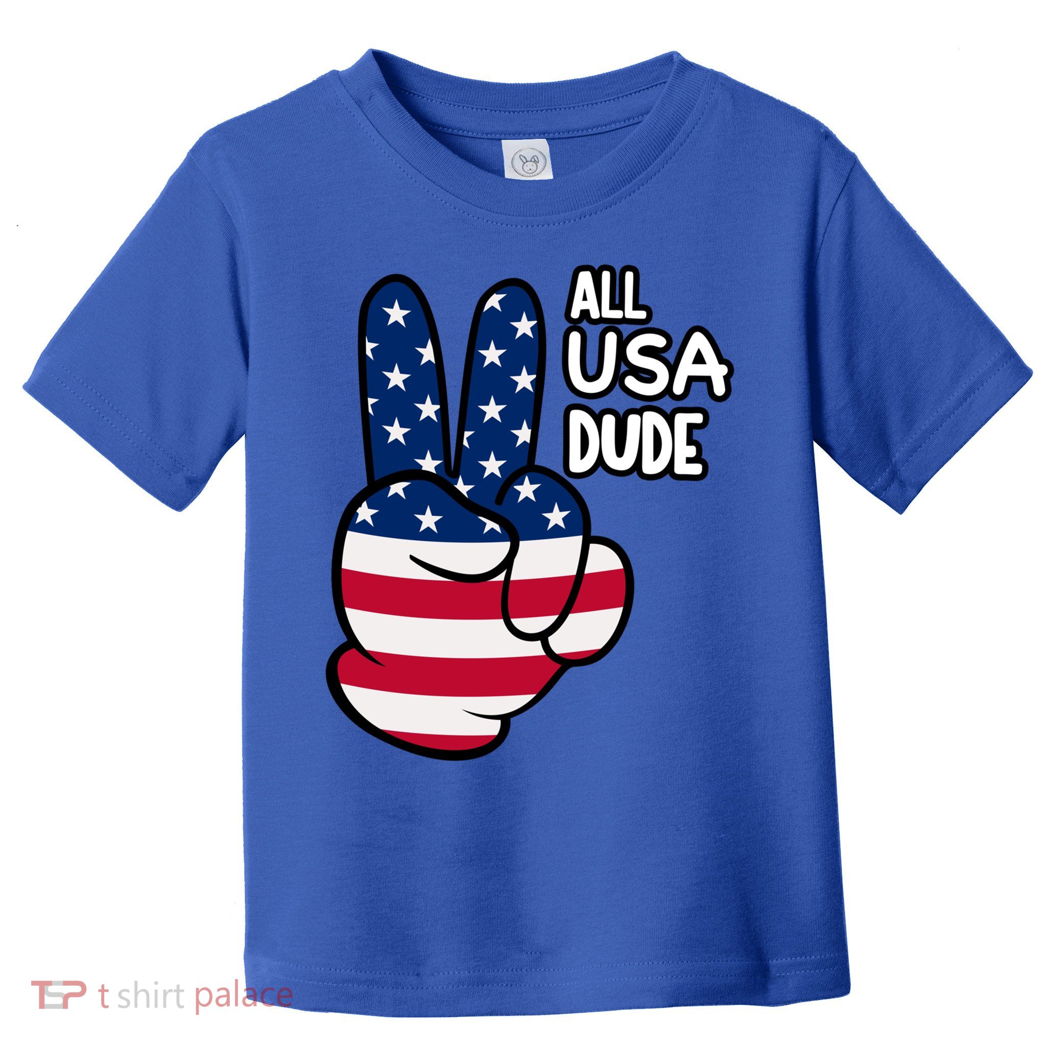 American Flag Peace Sign Hand Gift 4th Of July All Usa Dude Great Gift Toddler T-Shirt