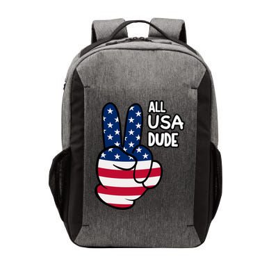 American Flag Peace Sign Hand Gift 4th Of July All Usa Dude Great Gift Vector Backpack