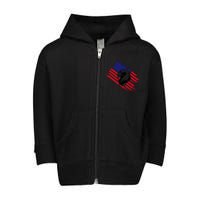 America Flag Patriotic Eagle Toddler Zip Fleece Hoodie