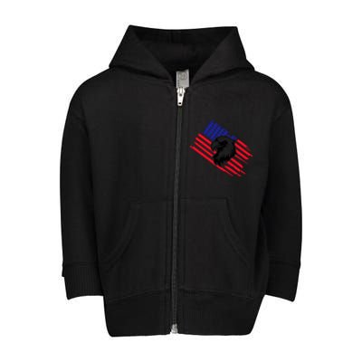 America Flag Patriotic Eagle Toddler Zip Fleece Hoodie