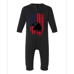 America Flag Patriotic Eagle Infant Fleece One Piece