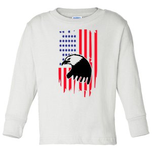 America Flag Patriotic Eagle Toddler Long Sleeve Shirt