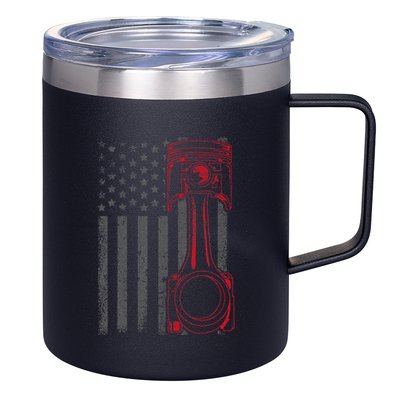 American Flag Piston Funny Muscle Car Mechanic Gift 12oz Stainless Steel Coffee Mug