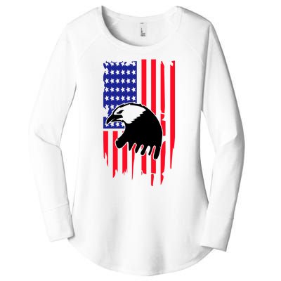 America Flag Patriotic Eagle Women's Perfect Tri Tunic Long Sleeve Shirt